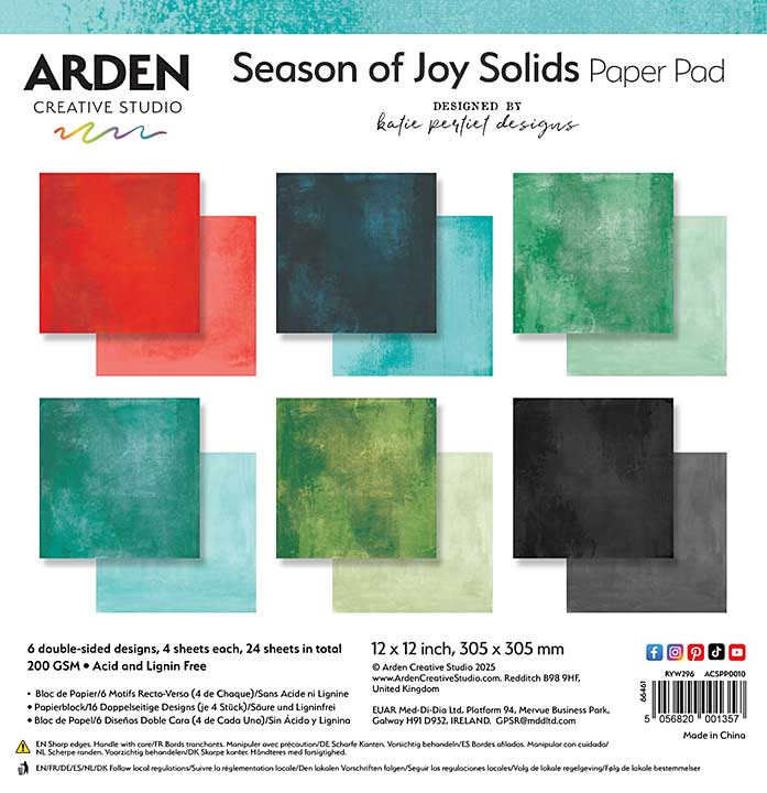 ACS Season of Joy Solids 12in x 12in Paper Pad (Season of Joy)