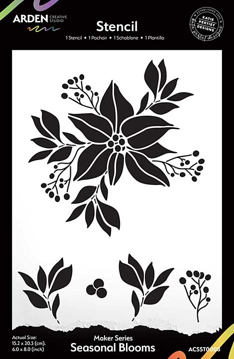 ACS Maker Series Seasonal Blooms 6in x 8in Stencil (Season of Joy)