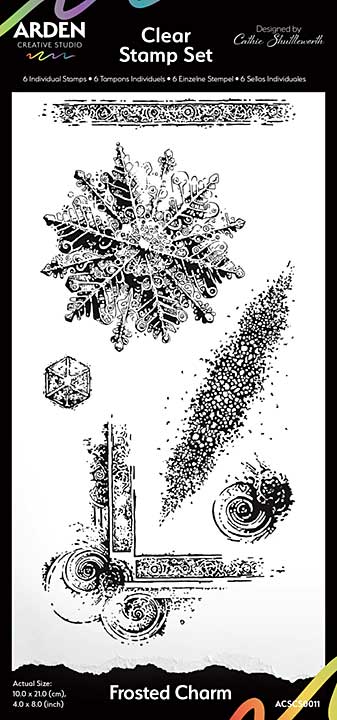 ACS Frosted Charm 4in x 8in Clear Stamp Set  (Vintage Christmas)