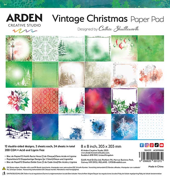 ACS Vintage Christmas 8in x 8in Paper Pad (Vintage Christmas)