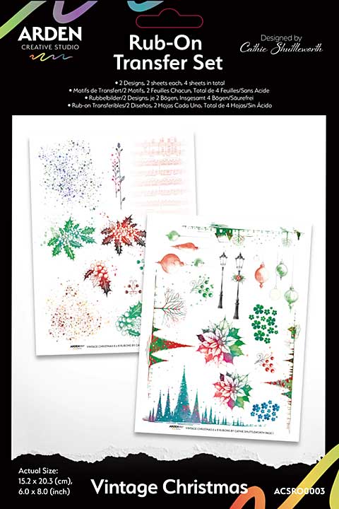 ACS Vintage Christmas 6in x 8in Rub-On Transfer Set (Vintage Christmas)