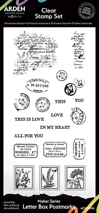 Arden CS Maker Series Letter Box Postmarks 4in x 8in Clear Stamp Set  (Laurel Grove)