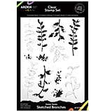 Arden CS Maker Series Sketched Branches 6in x 8in Clear Stamp Set (Laurel Grove)