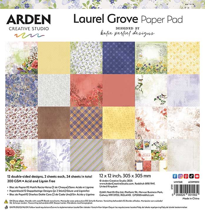 Arden CS Laurel Grove 12in x 12in Paper Pad (Laurel Grove)