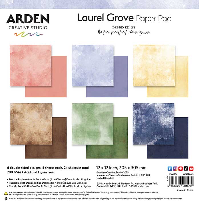 Arden CS Laurel Grove Solids 12in x 12in Paper Pad (Laurel Grove)