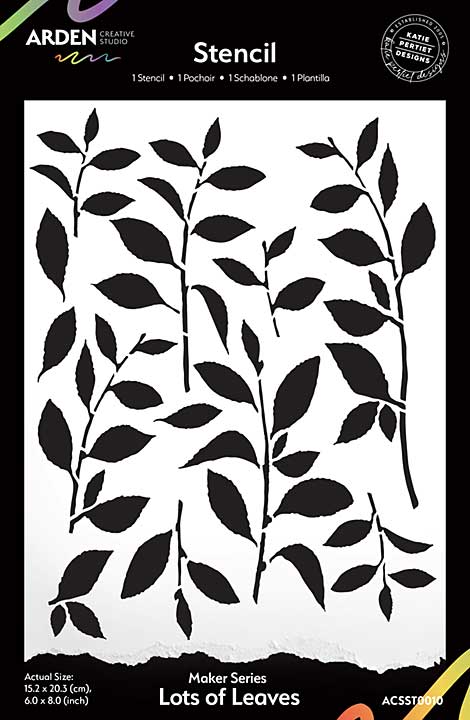 Arden CS Maker Series Lots of Leaves 6in x 8in Stencil (Laurel Grove)