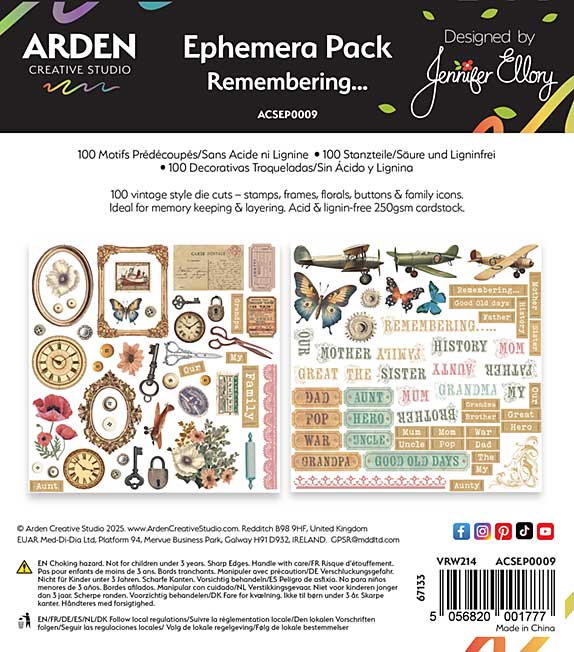 Arden Creative Studio Remembering… Ephemera Pack (Remembering)