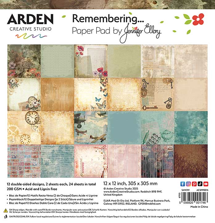 Arden Creative Studio Remembering... 12in x 12in Paper Pad (Remembering)