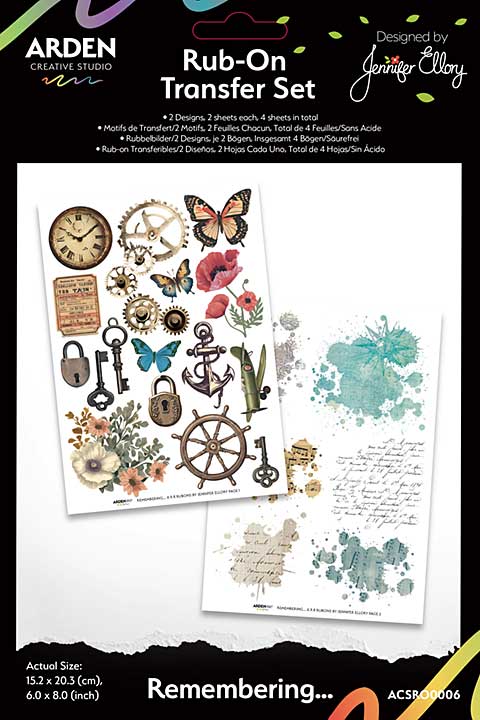 Arden Creative Studio Remembering… 6 in x 8 in Rub-On Transfer Set (Remembering)