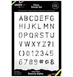 Arden Creative Studio Maker Series Sketchy Alpha 6in x 8in Clear Stamp Set (FN26)