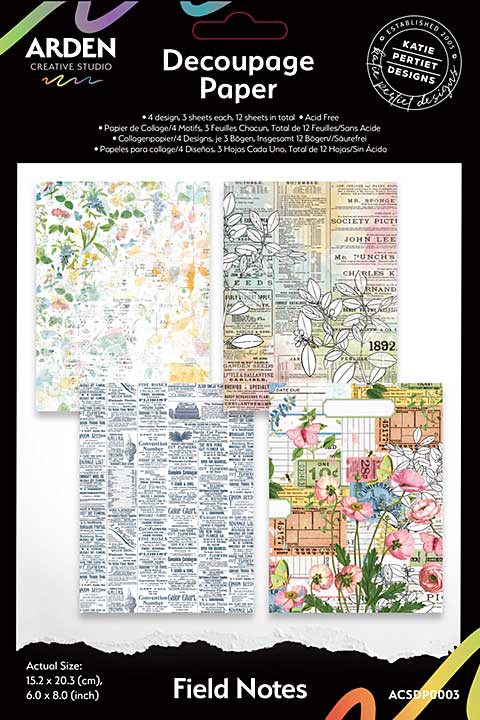Arden Creative Studio Field Notes 6in x 8in Decoupage Paper (FN26)