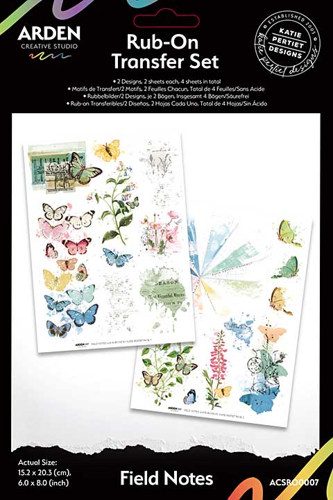 Arden Creative Studio Field Notes 6in x 8in Rub-On Transfer Set (FN26)