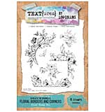 TEXT{ures} Beneath the Brambles Floral Borders and Corners 6x8 Clear Stamp Set (Lou Collins)