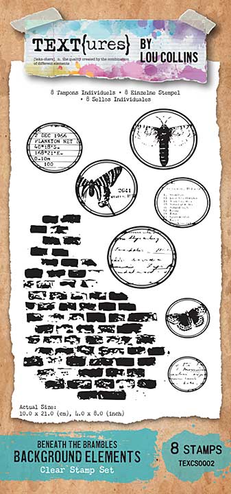 TEXT{ures} Beneath the Brambles Background Elements 4x8 Clear Stamp Set (Lou Collins)