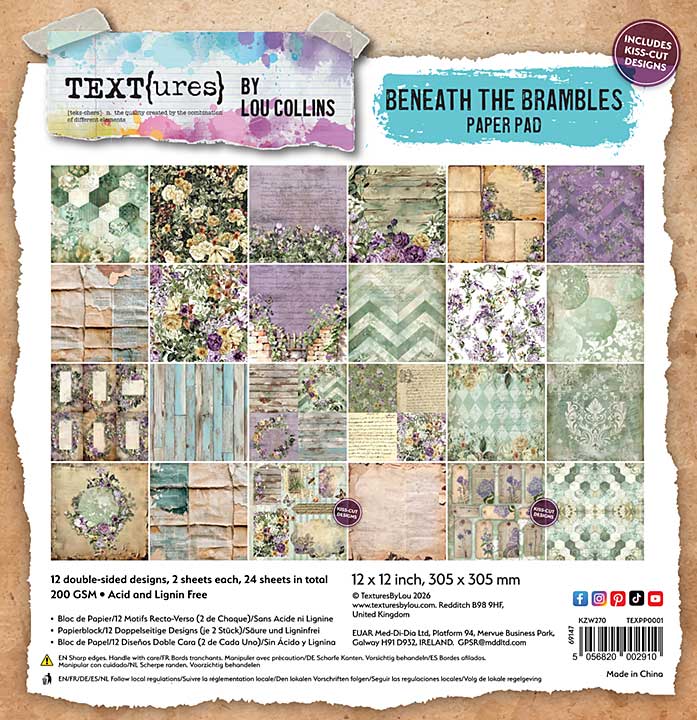TEXT{ures} Beneath the Brambles 12x12 Paper Pad (Lou Collins)