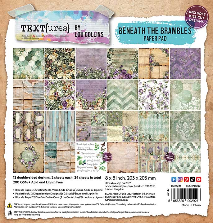 TEXT{ures} Beneath the Brambles 8x8 Paper Pad (Lou Collins)