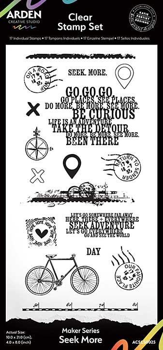 Arden Creative Studio Maker Series Seek More 4x8 Clear Stamp Set (BT26)