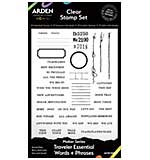 Arden Creative Studio Maker Series Traveler Essential Words+Phrases 4x6 Clear Stamp Set (BT26)