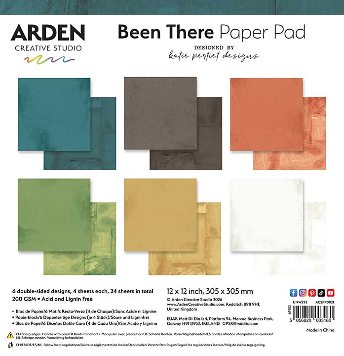 Arden Creative Studio Been There Solids 12x12 Paper Pad (BT26)