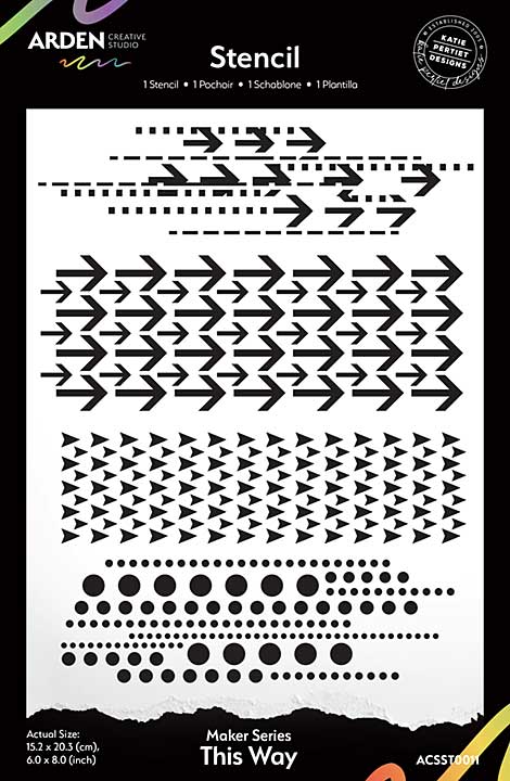 Arden Creative Studio Maker Series This Way 6x8 Stencil (BT26)