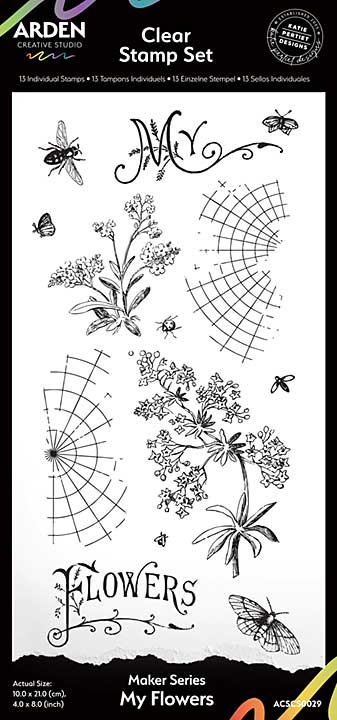 Arden Creative Studio - Maker Series My Flowers 4 x 8 Clear Stamp Set