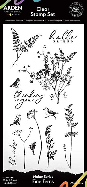 Arden Creative Studio - Maker Series Fine Ferns 4 x 8 Clear Stamp Set