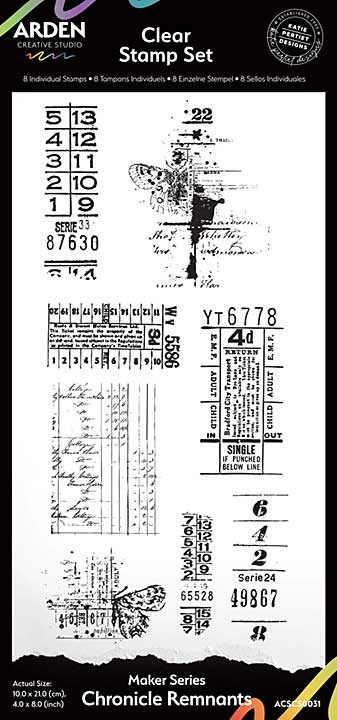 Arden Creative Studio - Maker Series Chronicle Remnants 4 x 8 Clear Stamp Set