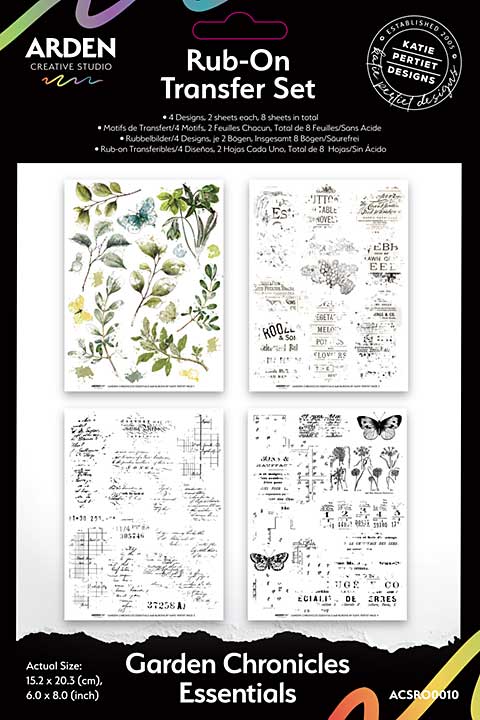 Arden Creative Studio - Garden Chronicles Essentials 6 x 8 Rub-On Transfer Set