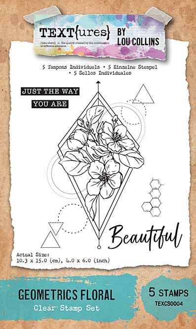 TEXT{ures} Geometrics Floral 4x6 Clear Stamp Set (DD26)