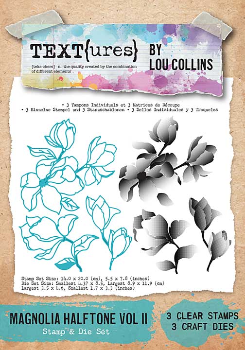 TEXT{ures} Magnolia Halftone Vol II Stamp & Die Set (DD26)