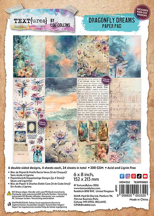 TEXT{ures} Dragonfly Dreams 6x8 Paper Pad (DD26)