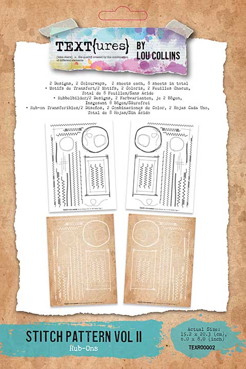 TEXT{ures} Stitch Pattern Vol II 6x8 Rub-On Transfer Set (DD26)