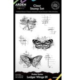 Arden Creative Studio Maker Series Ledger Wings #01 4x6 Clear Stamp Set (HC24)