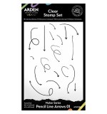 Arden Creative Studio Maker Series Pencil Line Arrows 01 4 in x 6 in Clear Stamp Set (VM25)