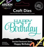 Arden CS Sentiment Series Stacked Happy Birthday Craft Die (Laurel Grove)