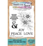 Arden Winter in Bloom Poinsettias and Greetings 4in x 6in Clear Stamp Set (TEXT{ures})