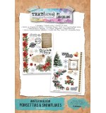Arden Winter in Bloom Poinsettias & Snowflakes 6in x 8in Rub-On Transfer Set (TEXT{ures})