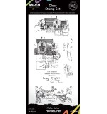Maker Series 4x8 Clear Stamp Set Home Lines by Katie Pertiet
