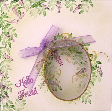 Wisteria Frame - Hello by Rubber Stamp Tapestry