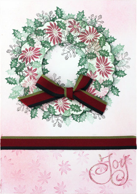 Poinsettia Wreath Card by Rubber Stamp Tapestry