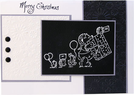 Black and White Christmas Card by Steph Ward