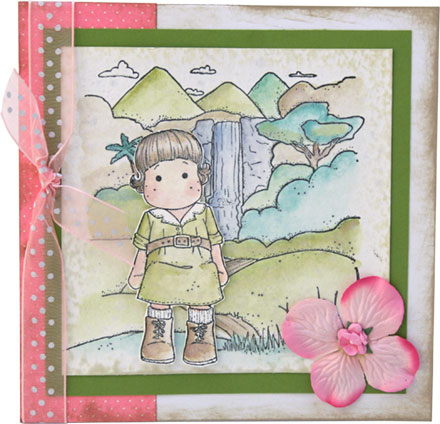 Waterfall Scene by Stamping Caz