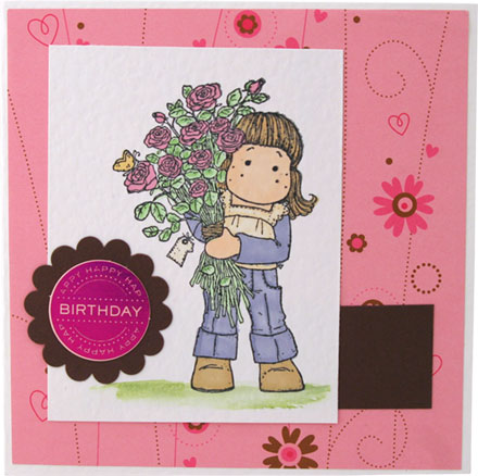 Tilda with Birthday Roses by Stamping Caz