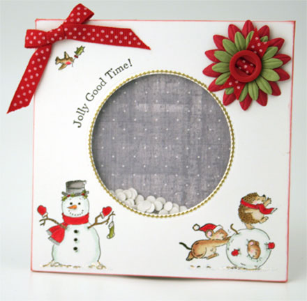 Snowman and Friends Shaker Card by Sara Rosamond