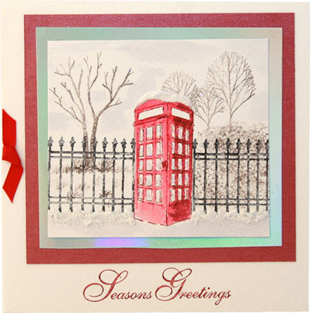 Season's Greetings - Phone Box by Gina Martin