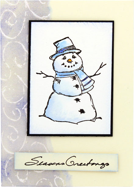 Season's Greeting Snowman by Lady Stampalot