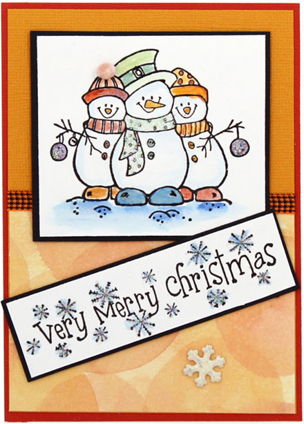 Very Merry Christmas Snowmen Trio by Lady Stampalot
