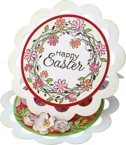 Happy Easter Floral Wreath by Brenda Weatherill