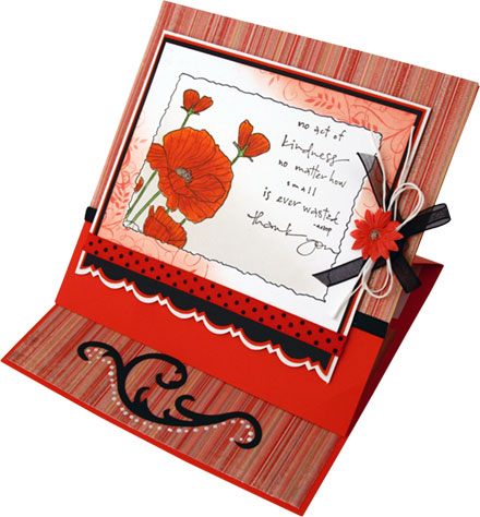 Poppy easel card by Brenda Weatherill