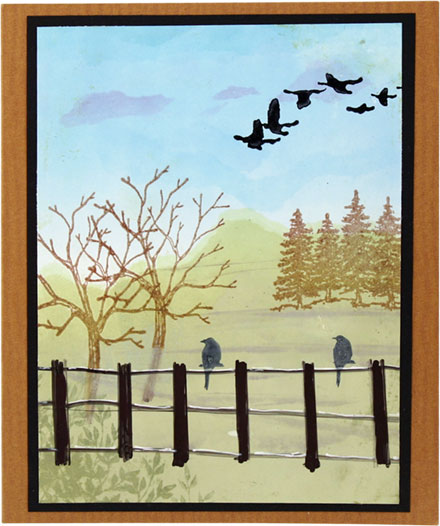 Crows on a Fence by Brenda Weatherill